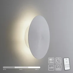 Aluminium LED wandlamp op accu 3-standen dimbaar