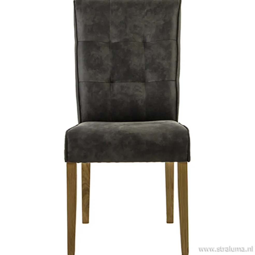 Antraciet stoffen eetkamerstoel