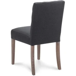 Antraciete eetkamerstoel met eiken poten