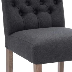 Antraciete eetkamerstoel met eiken poten