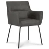 Armstoel Microleder Bull antraciet met zwarte poot