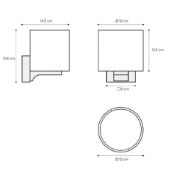 Badkamerwandlamp zwart met opaal glazen kap