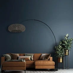 Bamboe kap rond 60x25 cm exclusief booglamp