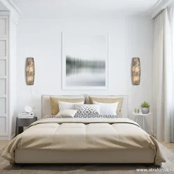 Beach wandlamp goud capiz schelpen