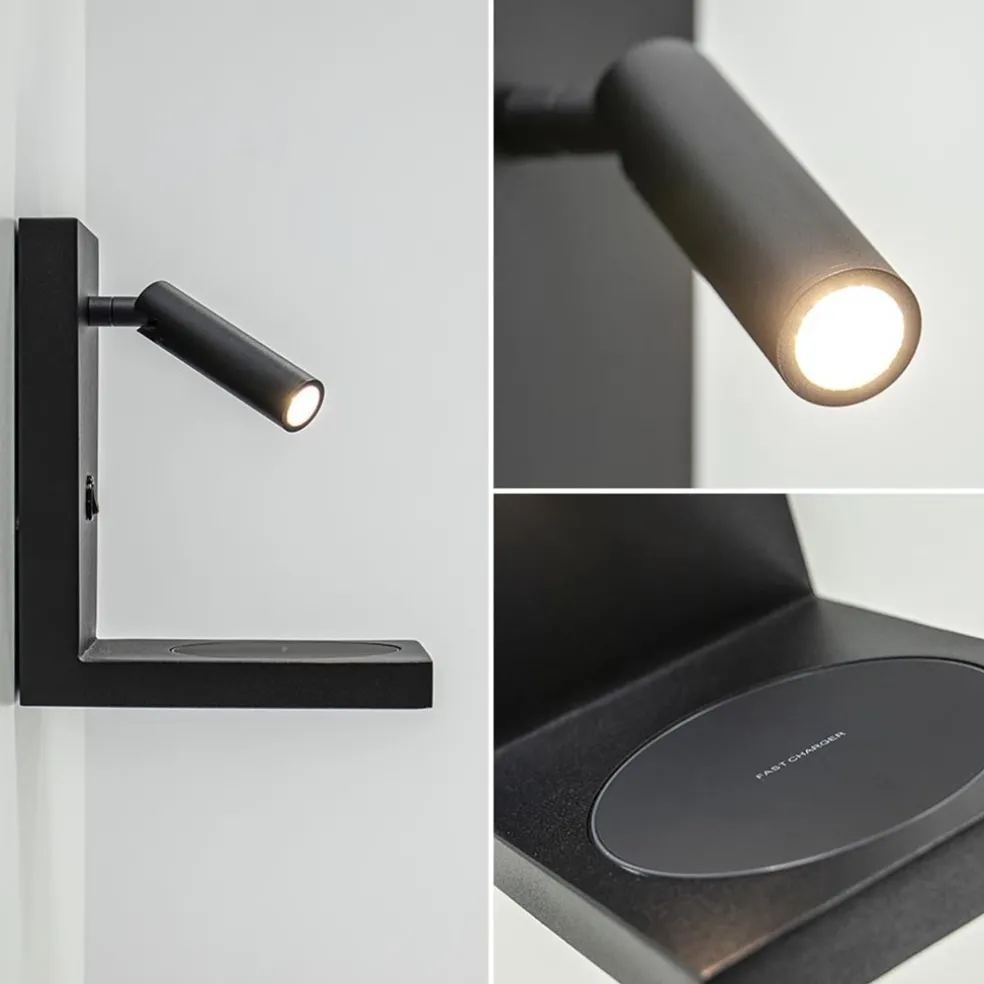 Bedlamp leesspot zwart incl. fast charger