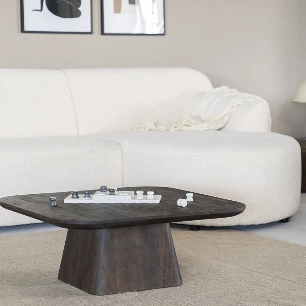 Bijzettafel Aron bruin 80x80 cm