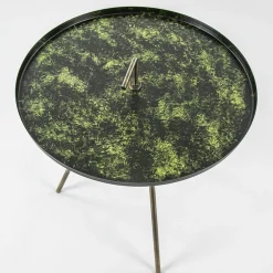 Bijzettafel Saphire groen met brons 45 cm