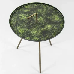 Bijzettafel Saphire groen met brons 39 cm