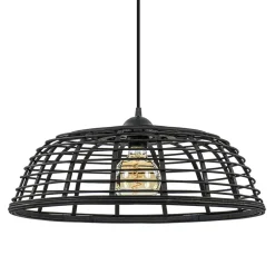 Botanisch landelijke hanglamp zwart