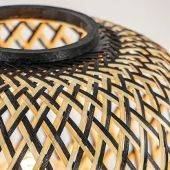 Botanische tafellamp bamboe met zwart