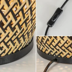 Botanische tafellamp bamboe met zwart