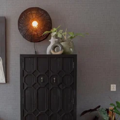 Botanische wandlamp Mataka donker bruin rotan L&L