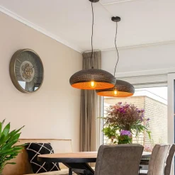 Brons-bruine hanglamp met gaatjes