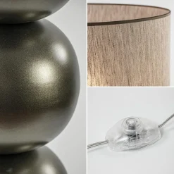 Brons/bruine vloerlamp inclusief ronde kap 50 cm