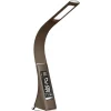 Bruine bureaulamp LED met klok en alarmfunctie