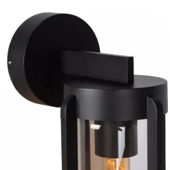 Buiten wandlamp zwart met helder glas IP65