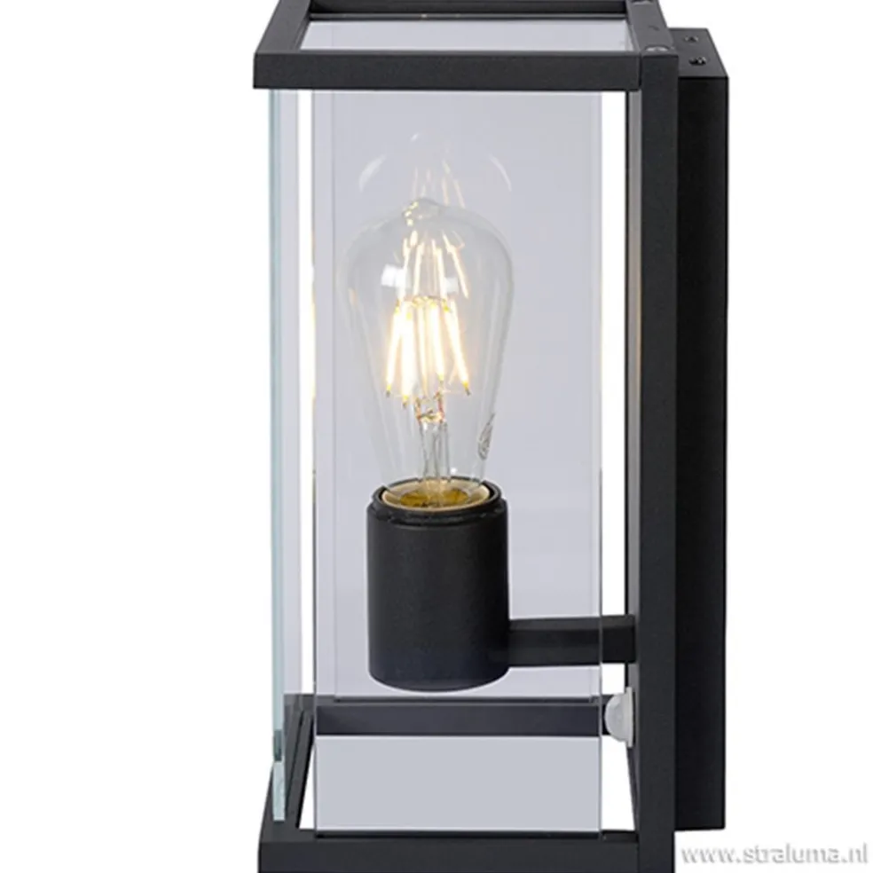Buitenlamp antraciet/glas met bewegingssensor IP54