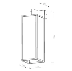 Buitenlamp lantaarn groot zwart/matgoud