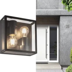 Buitenlamp lantaarn vierkant antraciet IP65