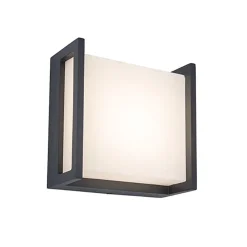 Buitenlamp LED wand vierkant donker grijs IP54