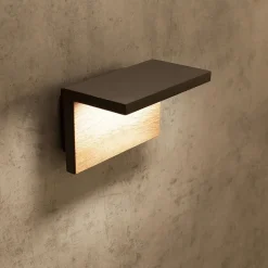 Buitenlamp Ruka antraciet/hout IP65