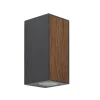 Buitenlamp up+down GU10 donker grijs/hout