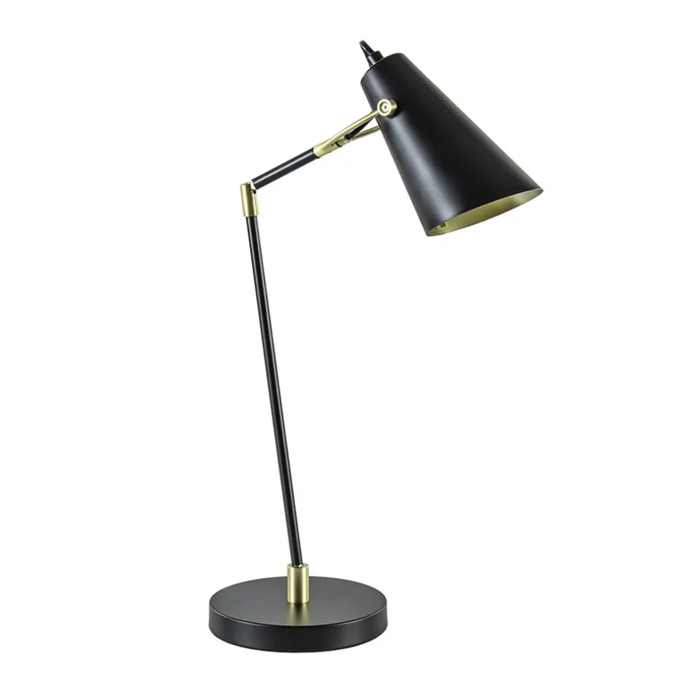 Bureaulamp Barre zwart/matgoud