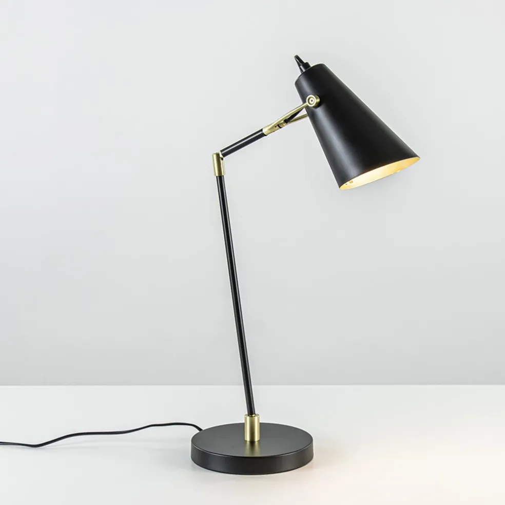 Bureaulamp Barre zwart/matgoud