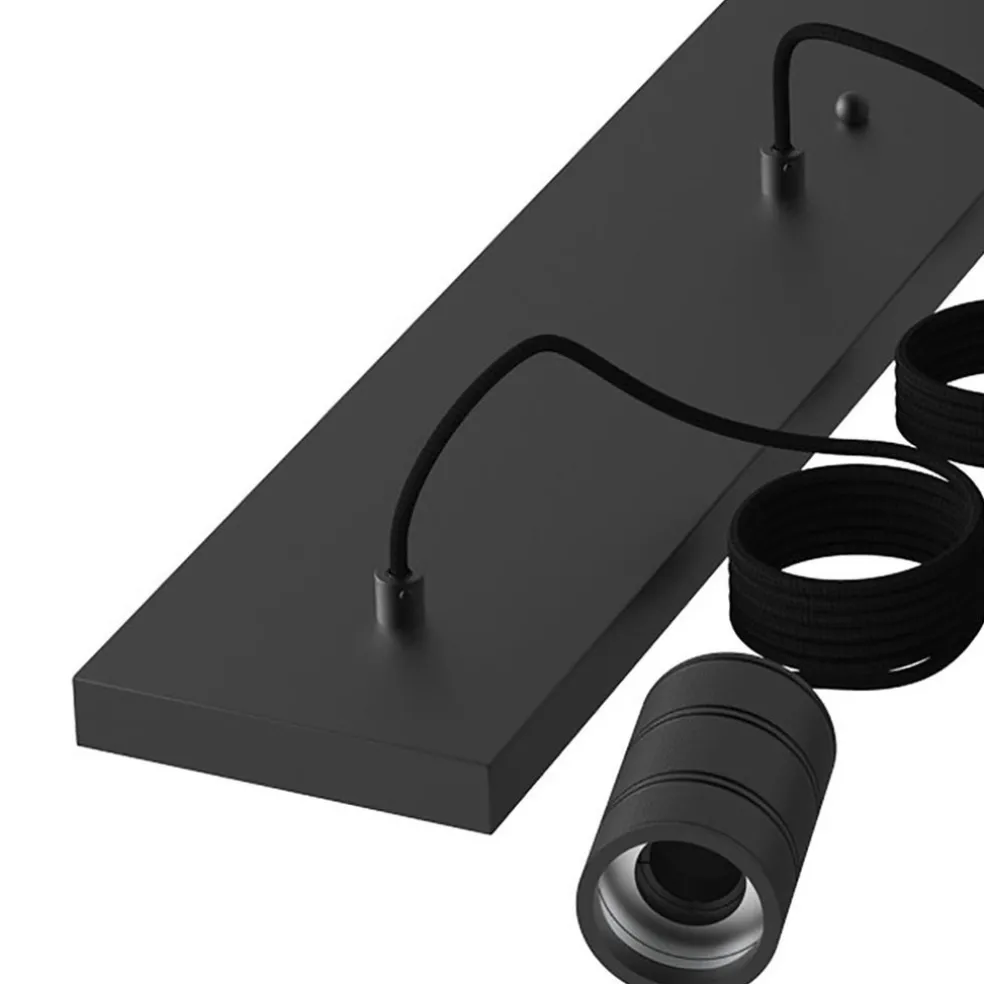 Calex multipendel plafondbalk 5-lichts E27 pendels zwart