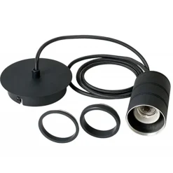 Calex Retro pendel 1.5m e27 zwart