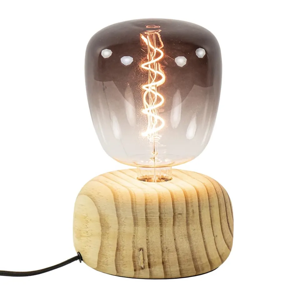 Calex tafellamp Wood FSC rond