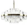 Chique hanglamp brushed brass met helder kristal