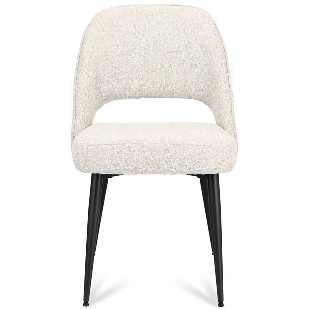 Comfortabele eetkamerstoel grijs met zwarte poot