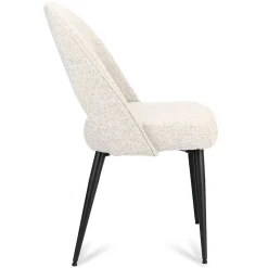 Comfortabele eetkamerstoel grijs met zwarte poot