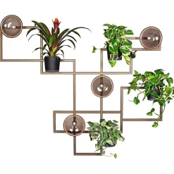 Decoratief metalen wandrek inclusief potten