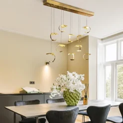 Design eettafelhanglamp 10-lichts goldleaf