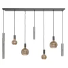 Design hanglamp 7-lichts zwart met nikkel