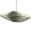 Design hanglamp ovaal oud zilver