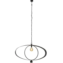 Design hanglamp textured black ovaal