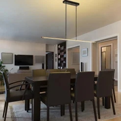 Design LED hanglamp aluminium mat zwart/mat goud