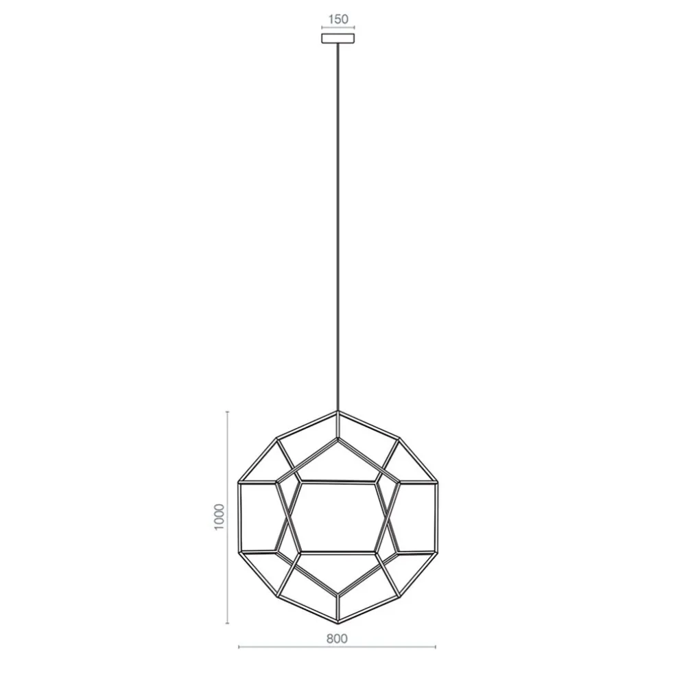 Design LED hanglamp goud 80x100 cm