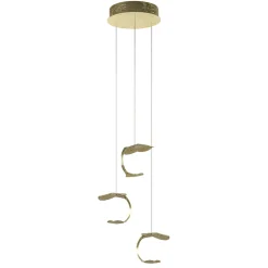 Design LED hanglamp 3-lichts rond goldleaf