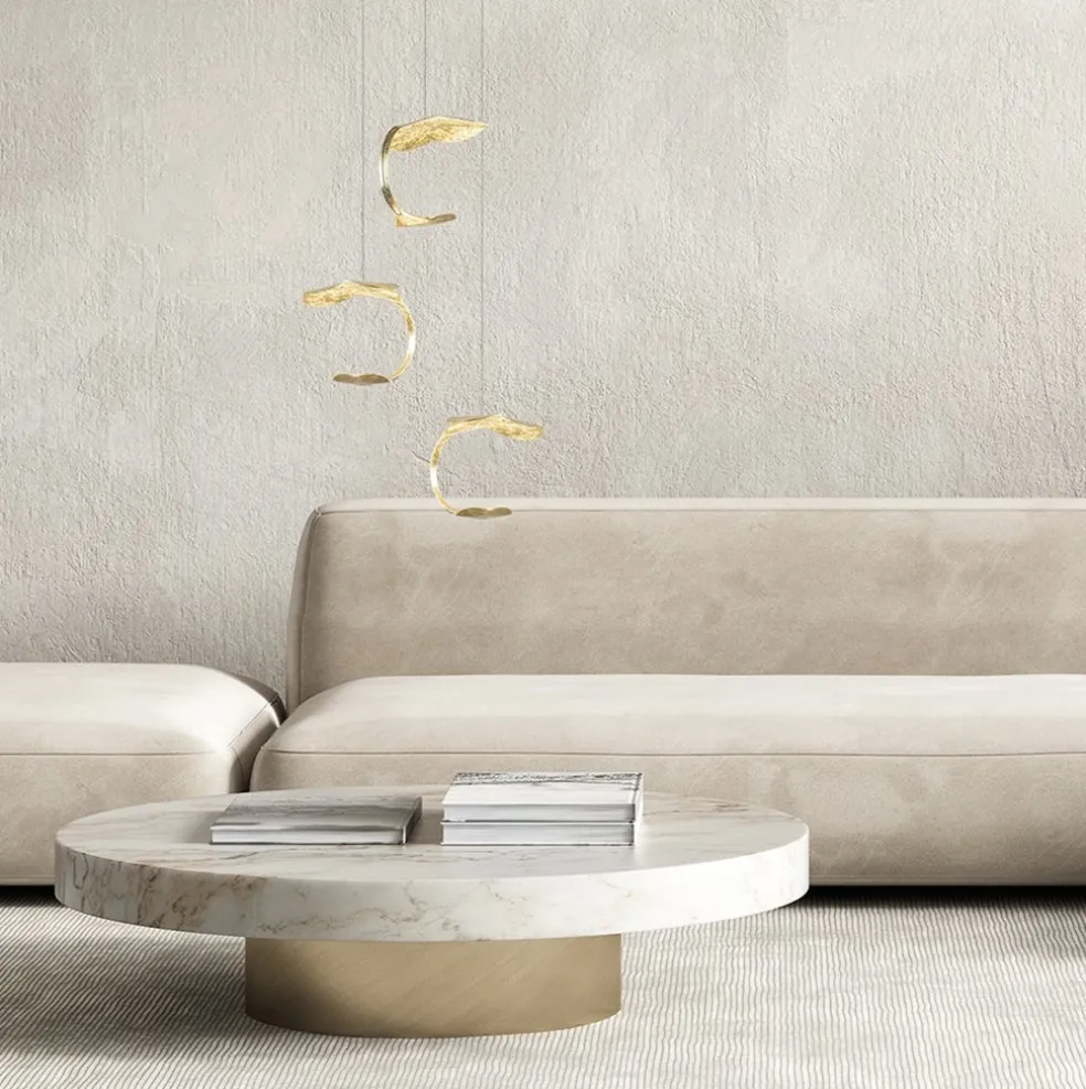 Design LED hanglamp 3-lichts rond goldleaf