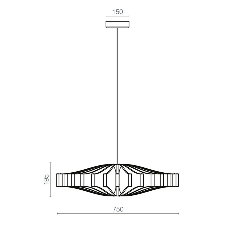 Design LED hanglamp Wheel zwart 75 cm