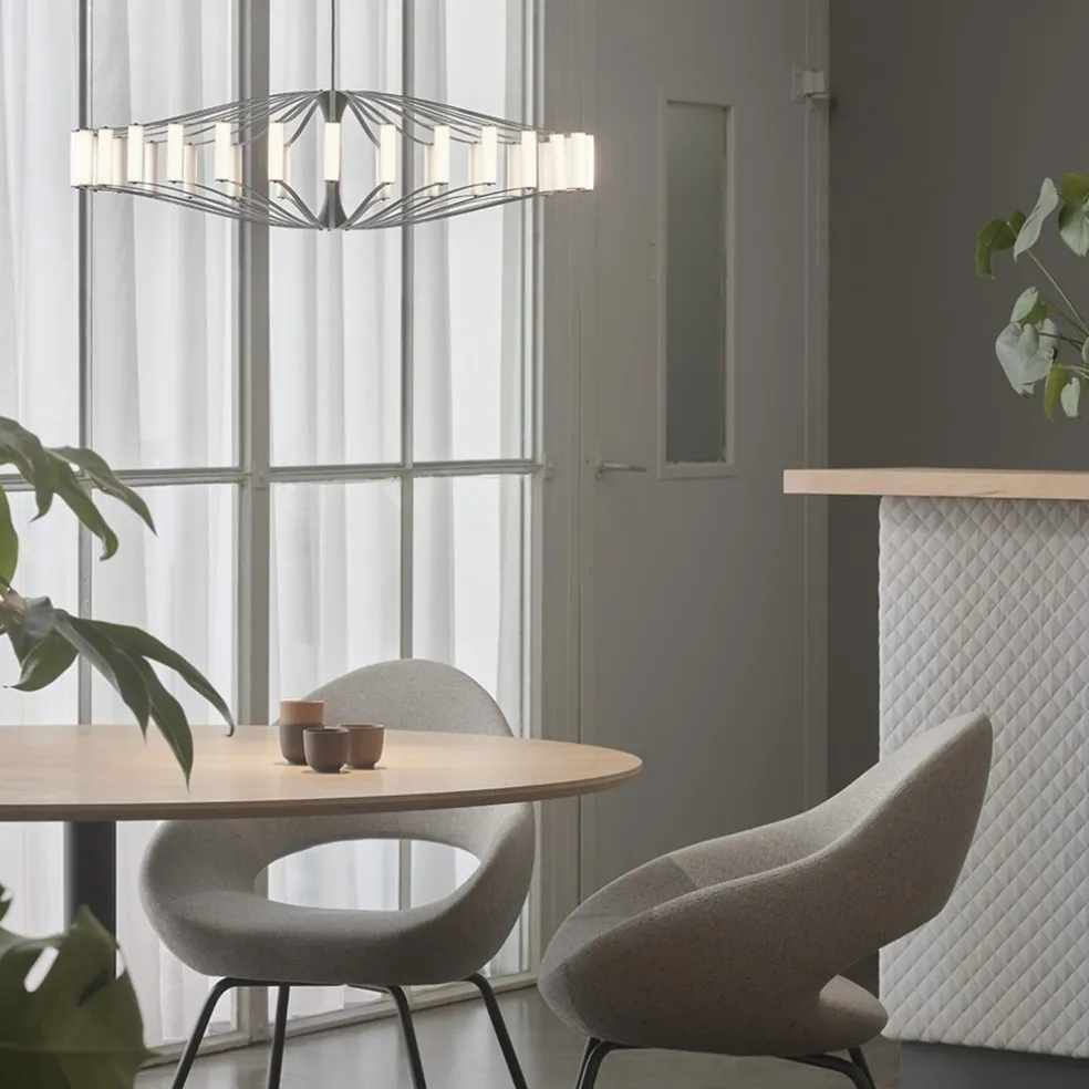 Design LED hanglamp Wheel zwart 75 cm