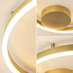Design LED plafond/wandlamp ring goud