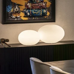 Design tafellamp rond opaal glas Ø45 cm