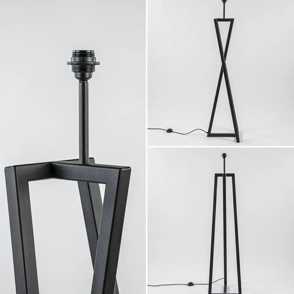 Design vloerlamp frame mat zwart excl kap