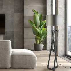 Design vloerlamp frame mat zwart excl kap