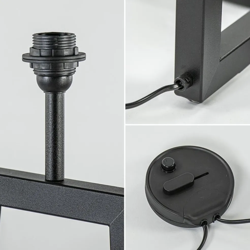 Design vloerlamp mat zwart frame exclusief kap